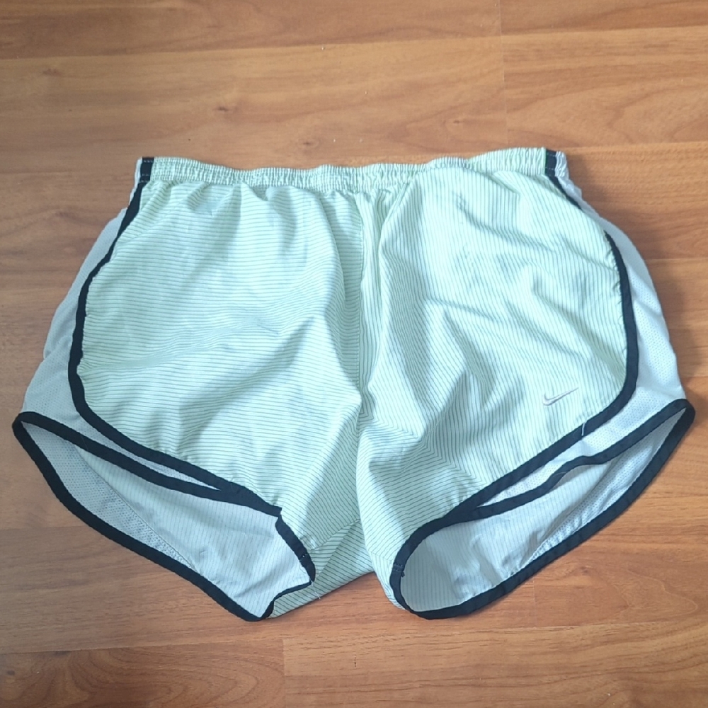 Nike Women's Green & White Athletic Shorts